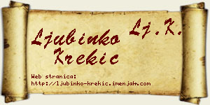 Ljubinko Krekić vizit kartica